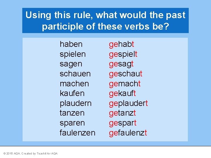 The Perfect Tense Das Perfekt In German You The Perfect Tense Das Perfekt In German You