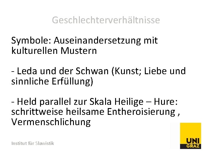 Geschlechterverhältnisse Symbole: Auseinandersetzung mit kulturellen Mustern - Leda und der Schwan (Kunst; Liebe und