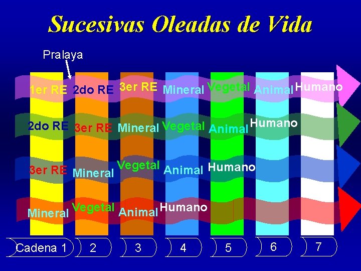 Sucesivas Oleadas de Vida Pralaya 1 er RE 2 do RE 3 er RE