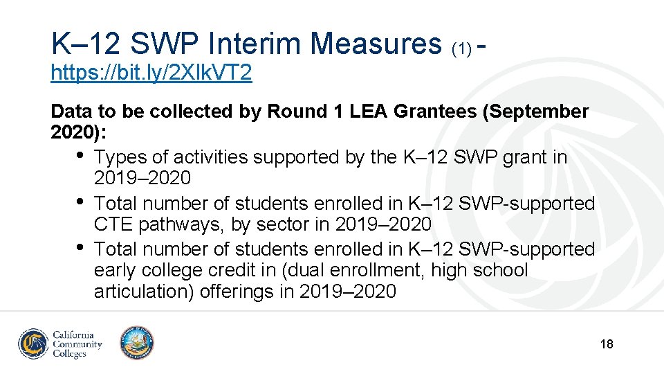 K– 12 SWP Interim Measures (1) https: //bit. ly/2 Xlk. VT 2 Data to K– 12 SWP Interim Measures (1) https: //bit. ly/2 Xlk. VT 2 Data to