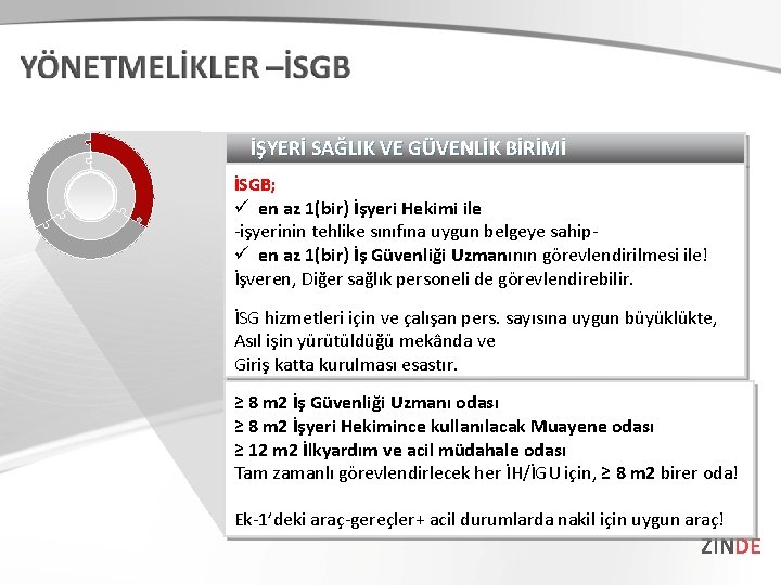 İŞYERİ SAĞLIK VE GÜVENLİK BİRİMİ İSGB; ü en az 1(bir) İşyeri Hekimi ile -işyerinin İŞYERİ SAĞLIK VE GÜVENLİK BİRİMİ İSGB; ü en az 1(bir) İşyeri Hekimi ile -işyerinin