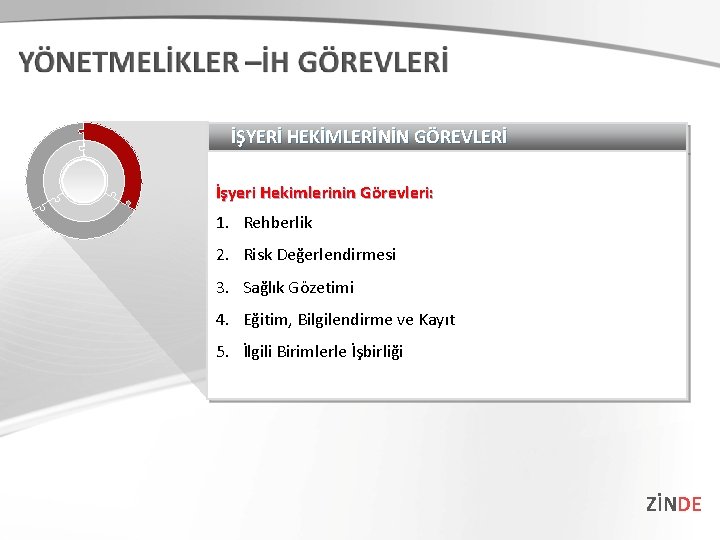 İŞYERİ HEKİMLERİNİN GÖREVLERİ İşyeri Hekimlerinin Görevleri: 1. Rehberlik 2. Risk Değerlendirmesi 3. Sağlık Gözetimi İŞYERİ HEKİMLERİNİN GÖREVLERİ İşyeri Hekimlerinin Görevleri: 1. Rehberlik 2. Risk Değerlendirmesi 3. Sağlık Gözetimi