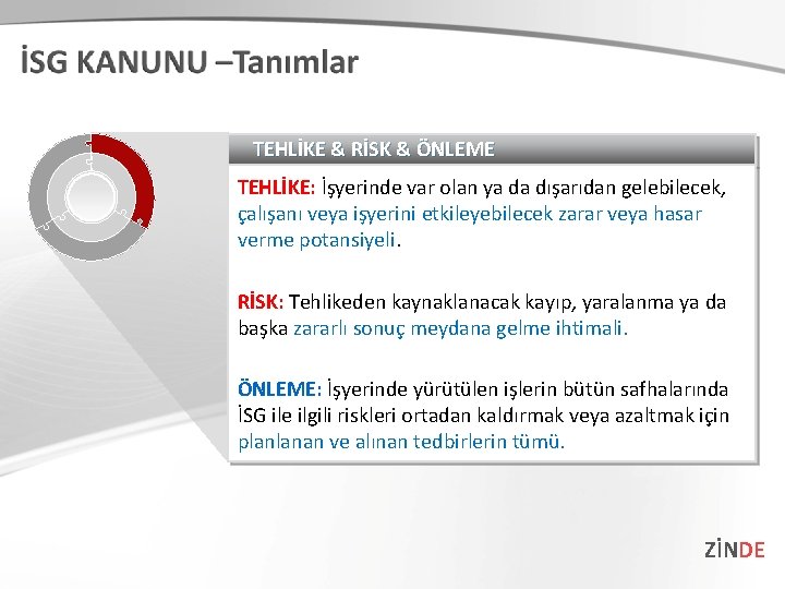 TEHLİKE & RİSK & ÖNLEME TEHLİKE: İşyerinde var olan ya da dışarıdan gelebilecek, çalışanı TEHLİKE & RİSK & ÖNLEME TEHLİKE: İşyerinde var olan ya da dışarıdan gelebilecek, çalışanı