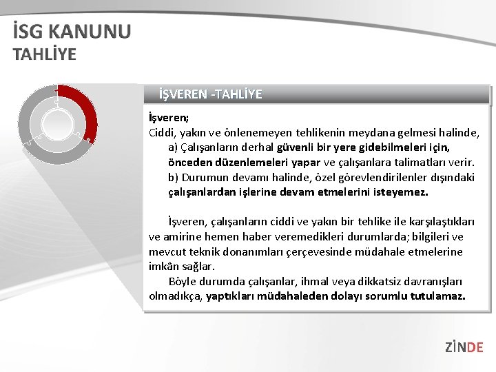 İŞVEREN -TAHLİYE İşveren; Ciddi, yakın ve önlenemeyen tehlikenin meydana gelmesi halinde, a) Çalışanların derhal İŞVEREN -TAHLİYE İşveren; Ciddi, yakın ve önlenemeyen tehlikenin meydana gelmesi halinde, a) Çalışanların derhal