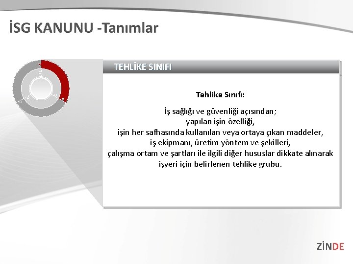 TEHLİKE SINIFI Tehlike Sınıfı: İş sağlığı ve güvenliği açısından; yapılan işin özelliği, işin her TEHLİKE SINIFI Tehlike Sınıfı: İş sağlığı ve güvenliği açısından; yapılan işin özelliği, işin her
