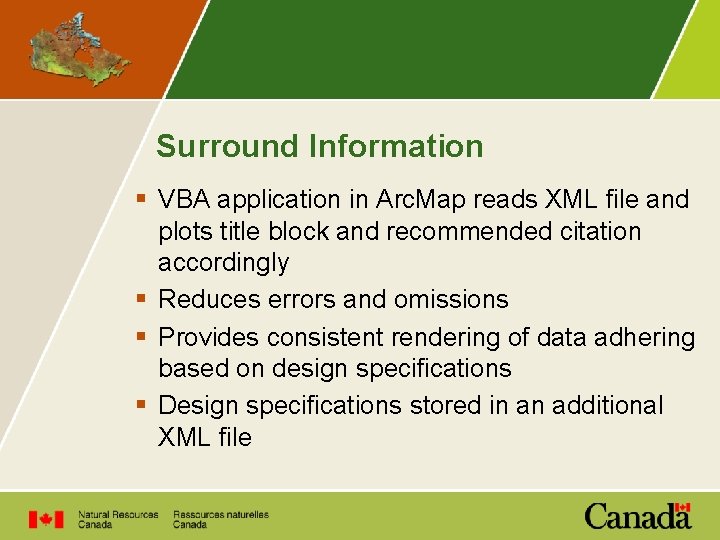 Surround Information § VBA application in Arc. Map reads XML file and plots title