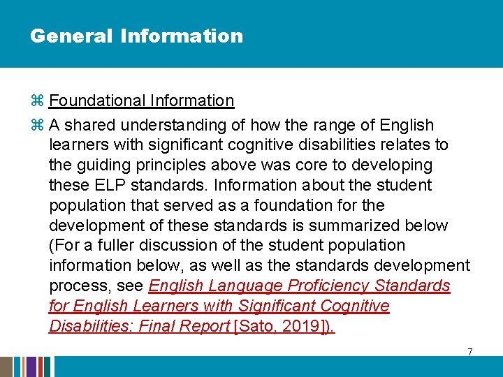 General Information z Foundational Information z A shared understanding of how the range of General Information z Foundational Information z A shared understanding of how the range of