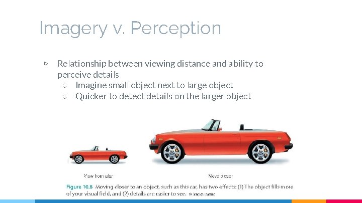 Imagery v. Perception ▷ Relationship between viewing distance and ability to perceive details ○