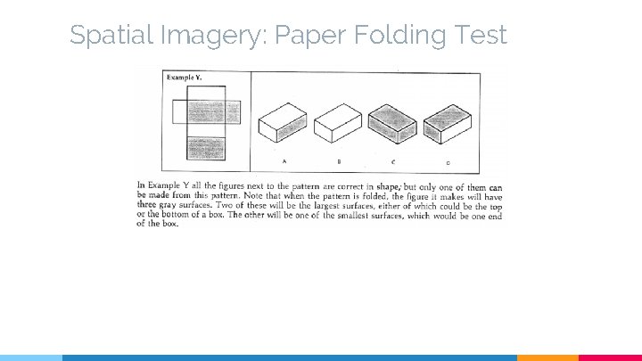 Spatial Imagery: Paper Folding Test 