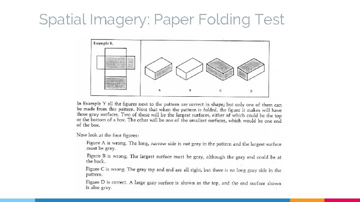 Spatial Imagery: Paper Folding Test 