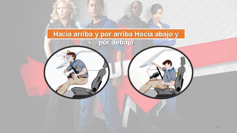 Hacia arriba y por arriba Hacia abajo y por debajo 28 