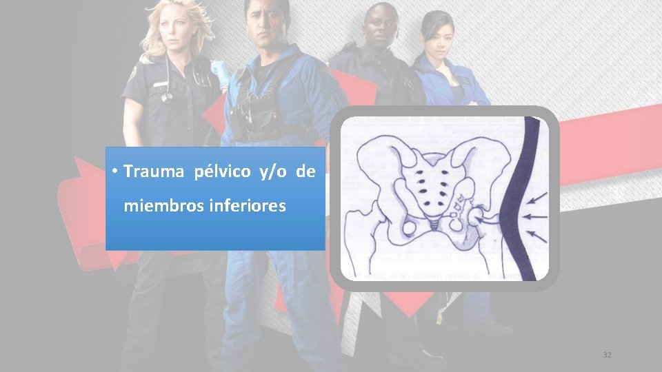  • Trauma pélvico y/o de miembros inferiores 32 