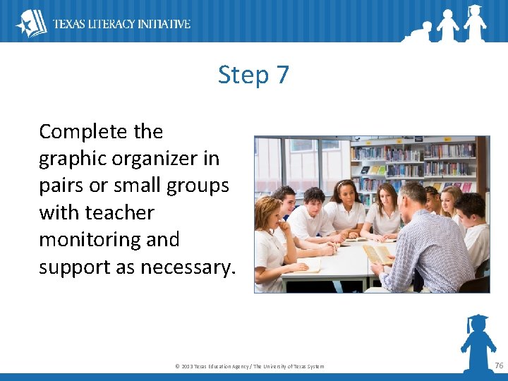 Step 7 Complete the graphic organizer in pairs or small groups with teacher monitoring