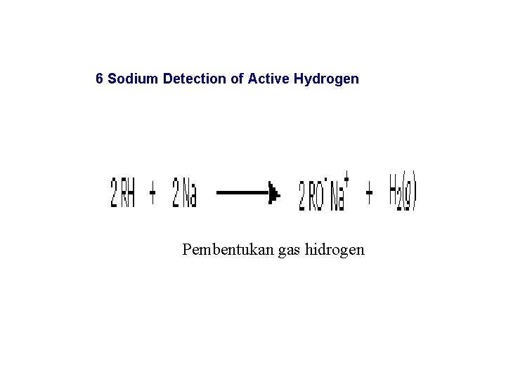 6 Sodium Detection of Active Hydrogen Pembentukan gas hidrogen 