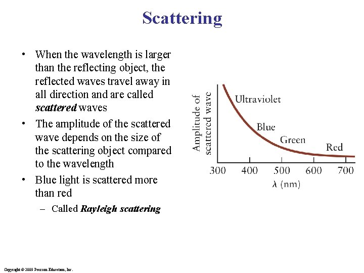 Scattering • When the wavelength is larger than the reflecting object, the reflected waves