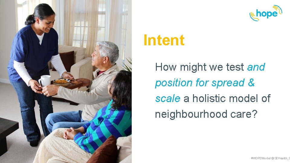 Intent How might we test and position for spread & scale a holistic model