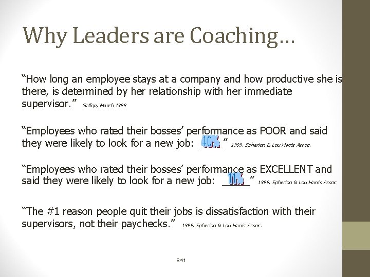 Why Leaders are Coaching… “How long an employee stays at a company and how