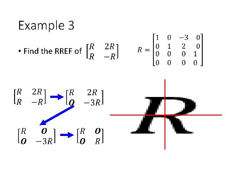 Example 3 • Find the RREF of 