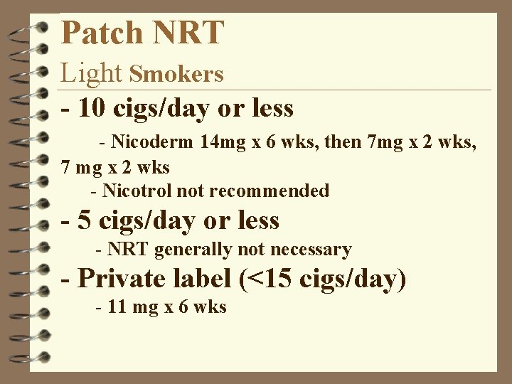 Patch NRT Light Smokers - 10 cigs/day or less - Nicoderm 14 mg x