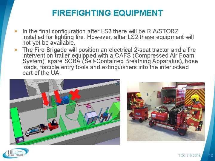 FIREFIGHTING EQUIPMENT § In the final configuration after LS 3 there will be RIA/STORZ