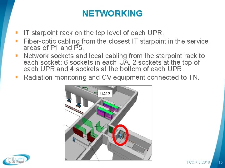 NETWORKING § IT starpoint rack on the top level of each UPR. § Fiber-optic