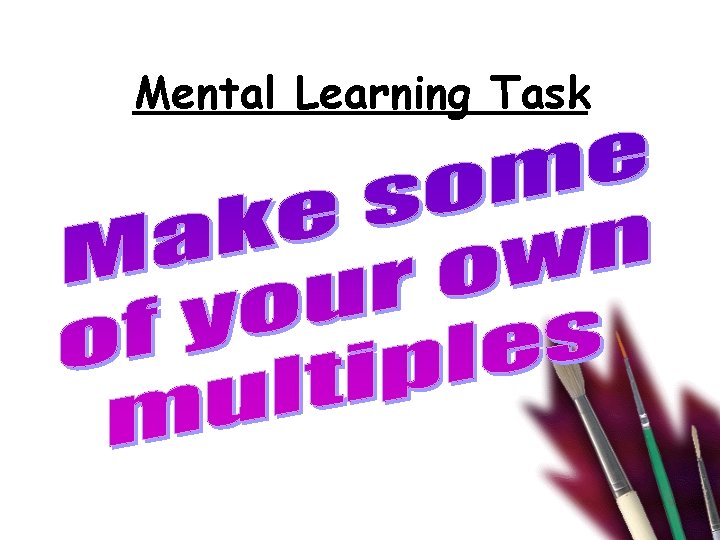 Mental Learning Task 