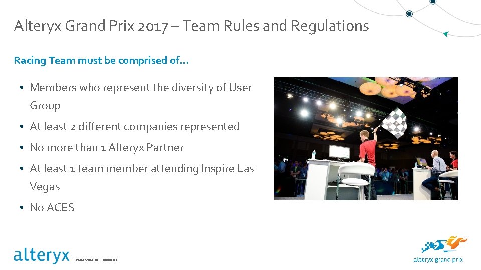 Alteryx Grand Prix 2017 – Team Rules and Regulations Racing Team must be comprised Alteryx Grand Prix 2017 – Team Rules and Regulations Racing Team must be comprised