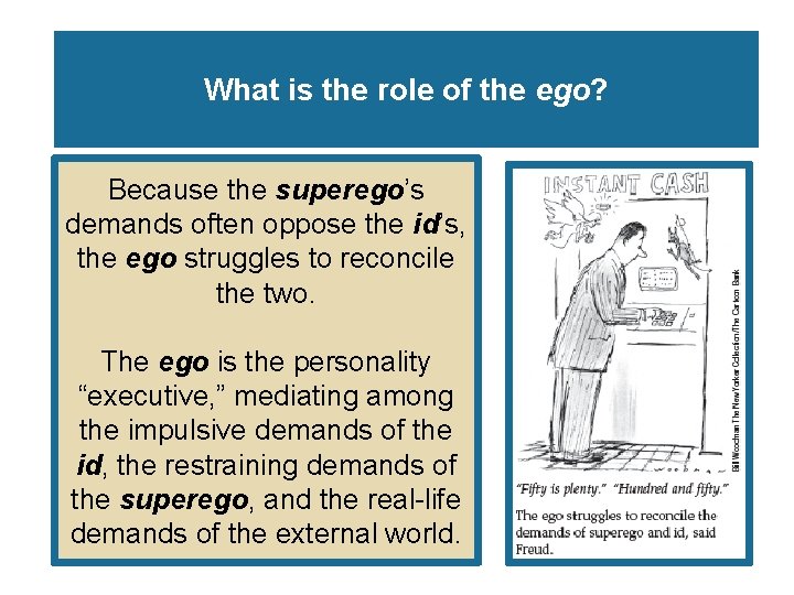 What is the role of the ego? Because the superego’s demands often oppose the