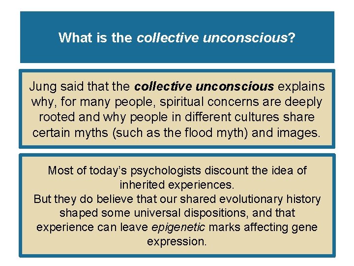 What is the collective unconscious? Jung said that the collective unconscious explains why, for