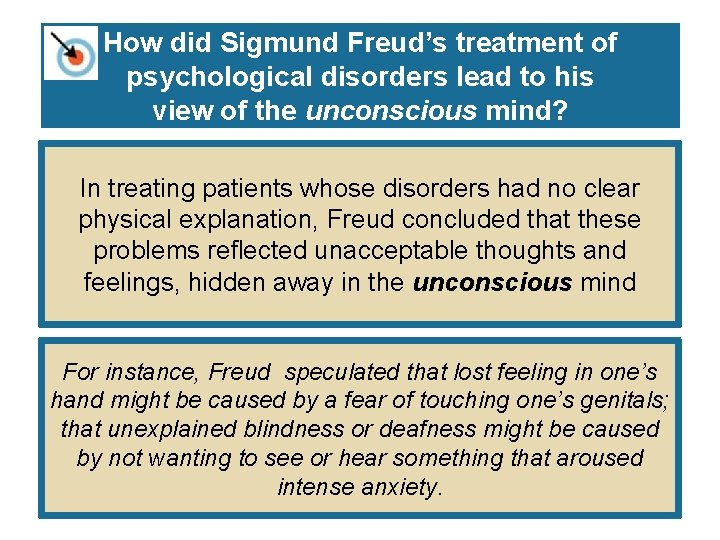 How did Sigmund Freud’s treatment of psychological disorders lead to his view of the