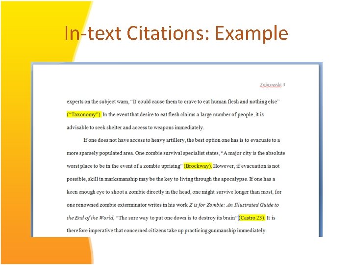 In-text Citations: Example 