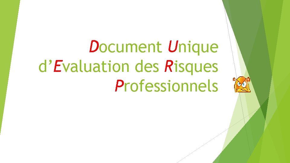 Document Unique d’Evaluation des Risques Professionnels 