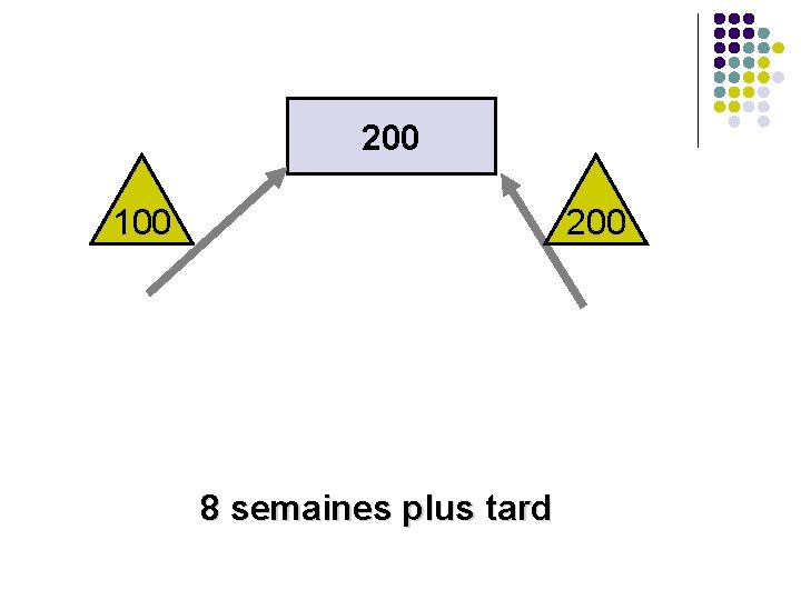 200 100 200 8 semaines plus tard 200 100 200 8 semaines plus tard