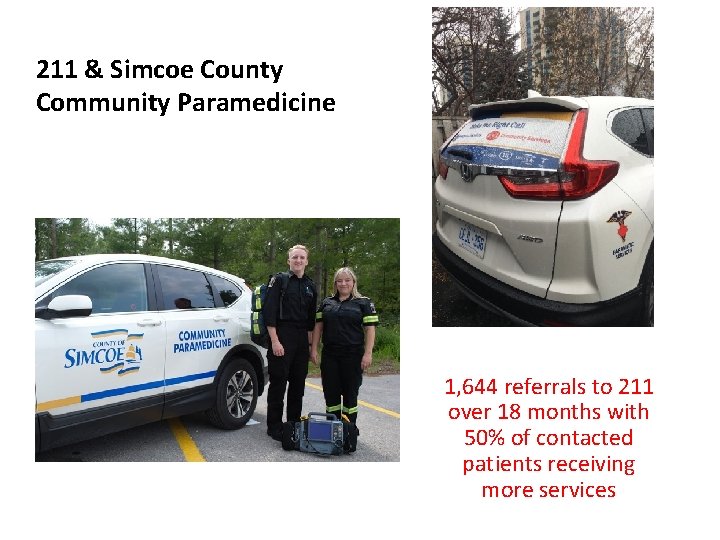 211 & Simcoe County Community Paramedicine 1, 644 referrals to 211 over 18 months 211 & Simcoe County Community Paramedicine 1, 644 referrals to 211 over 18 months