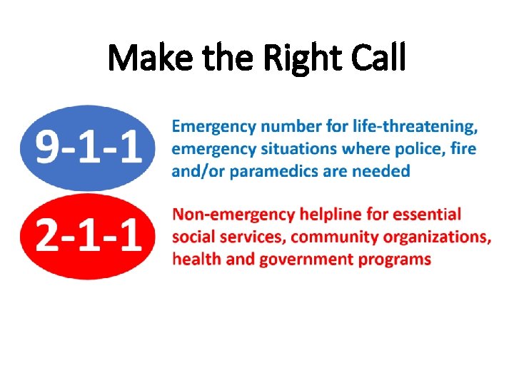 Make the Right Call Make the Right Call