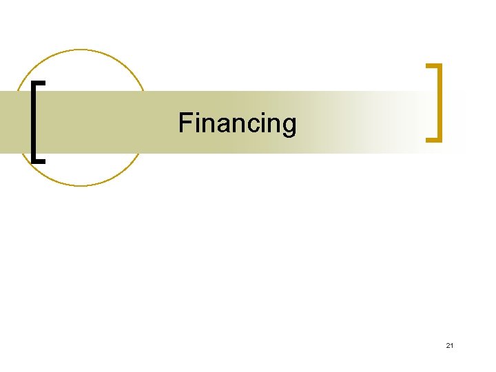 Financing 21 