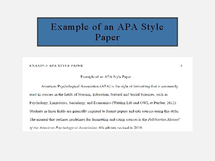 Example of an APA Style Paper 