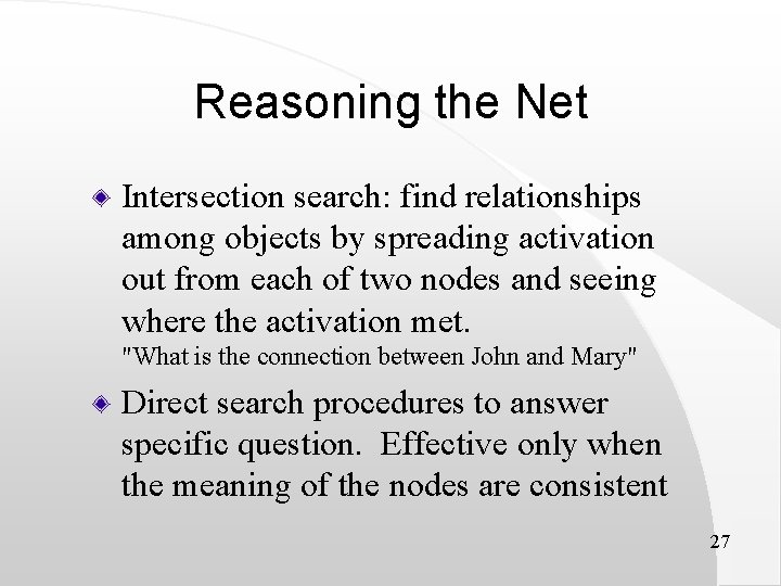 Reasoning the Net Intersection search: find relationships among objects by spreading activation out from