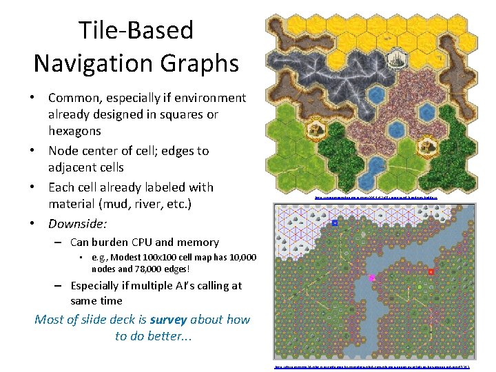 Tile-Based Navigation Graphs • Common, especially if environment already designed in squares or hexagons