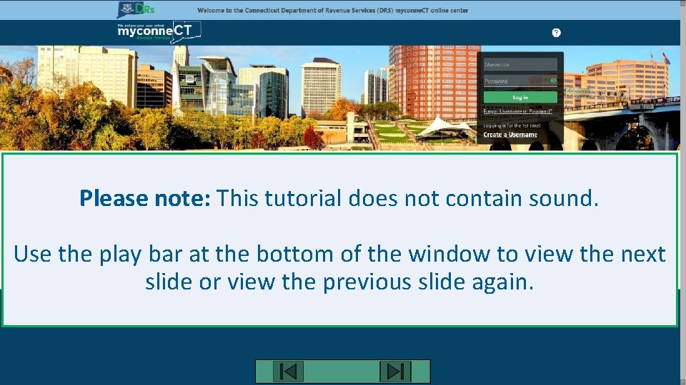 Please note: This tutorial does not contain sound. Use the play bar at the