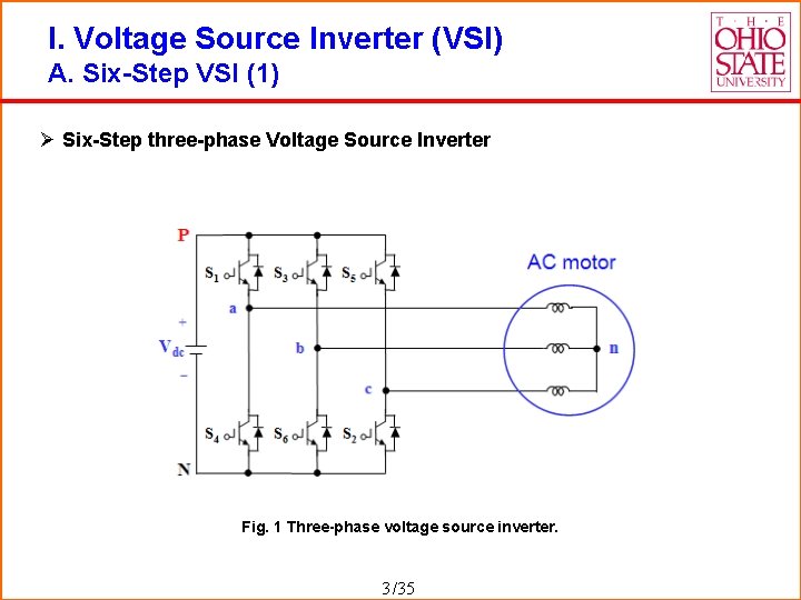 I. Voltage Source Inverter (VSI) A. Six-Step VSI (1) Ø Six-Step three-phase Voltage Source