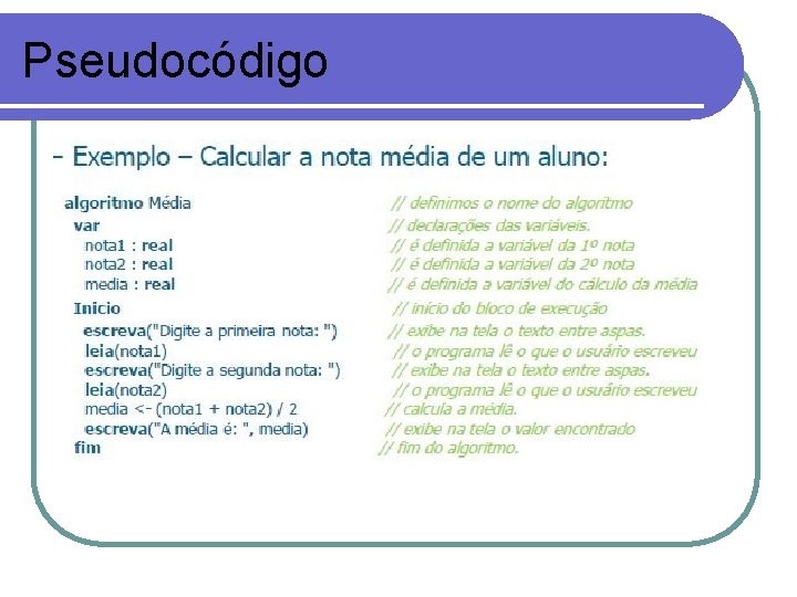 Pseudocódigo 