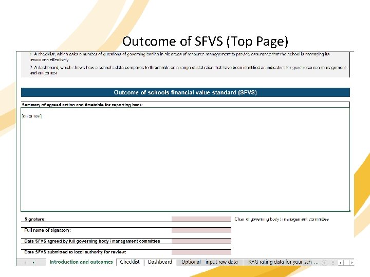 Outcome of SFVS (Top Page) 