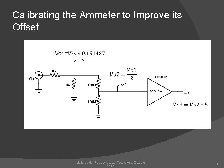 Calibrating the Ammeter to Improve its Offset M. Sc. Javier Ruiseco Lopez, Taxco, Gro.