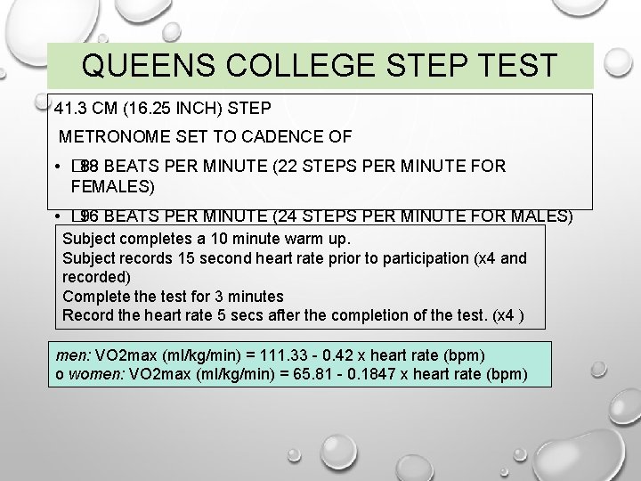 QUEENS COLLEGE STEP TEST 41. 3 CM (16. 25 INCH) STEP METRONOME SET TO
