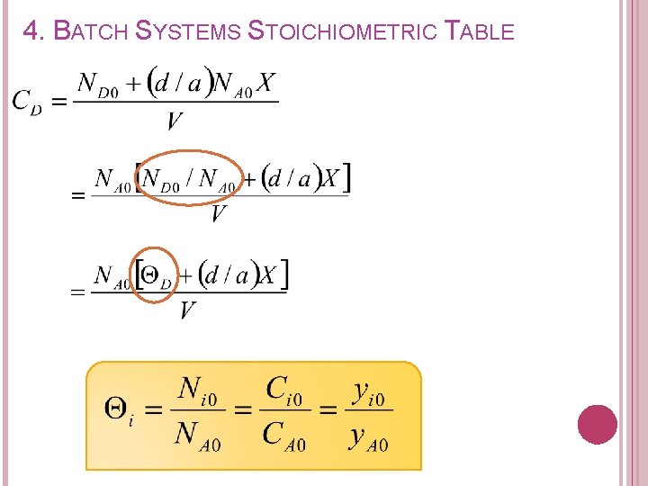 4. BATCH SYSTEMS STOICHIOMETRIC TABLE 