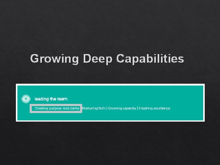 Growing Deep Capabilities 