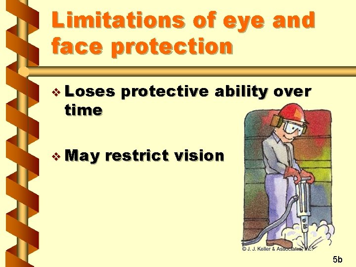 Limitations of eye and face protection v Loses time v May protective ability over