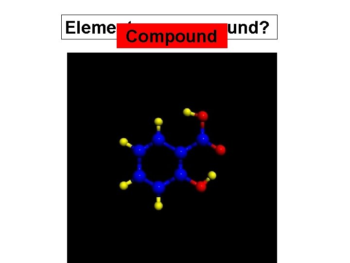 Element. Compound or compound? Element. Compound or compound?