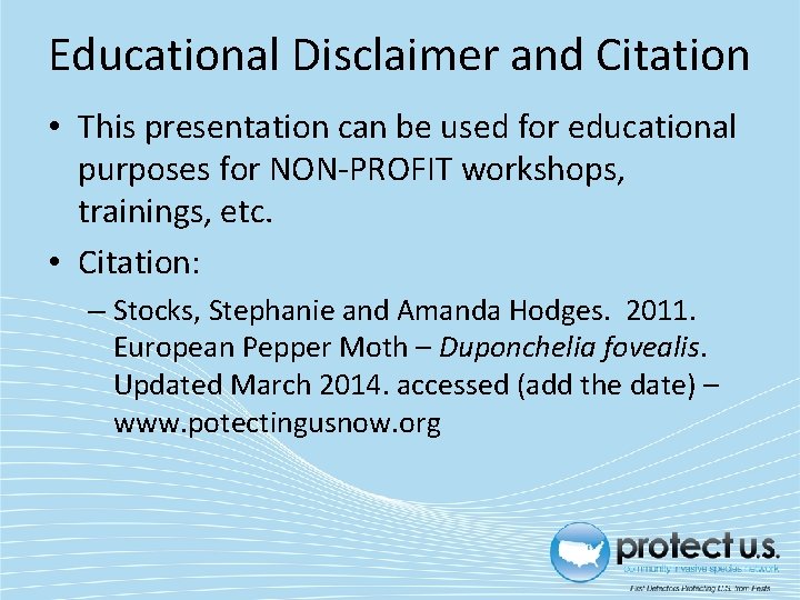 Educational Disclaimer and Citation • This presentation can be used for educational purposes for Educational Disclaimer and Citation • This presentation can be used for educational purposes for